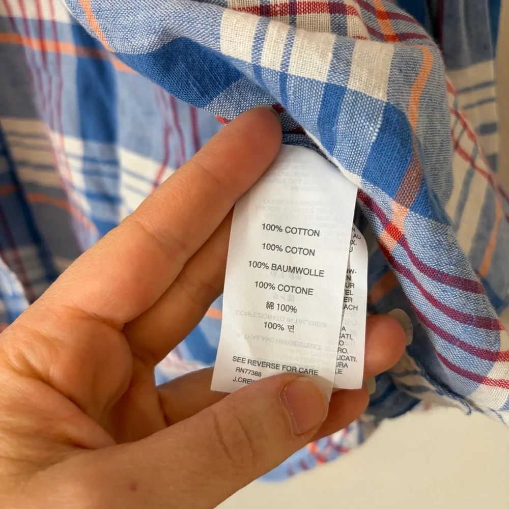 J. Crew Plaid Cotton Button Shirt Size 6